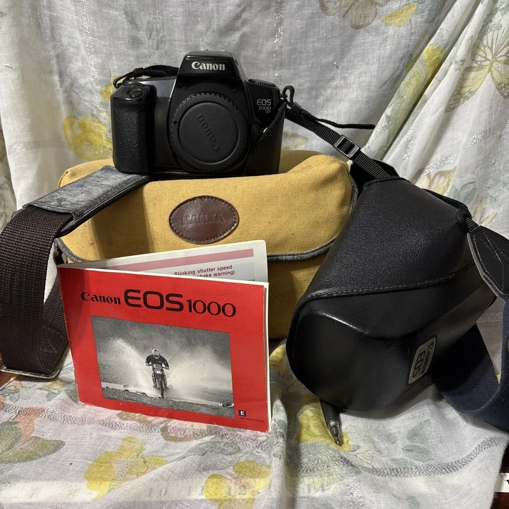 Canon EOS 1000 QD SLR‎ 35mm Film Camera From JAPAN Tested Working With Extras